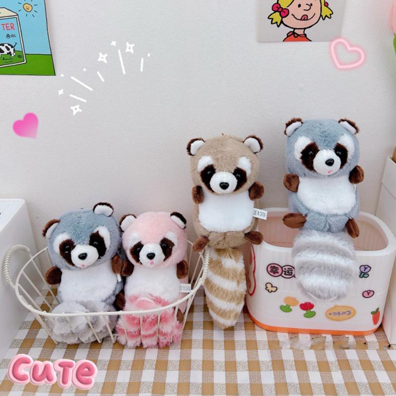 Мультяшный плюшевый енот брелок подвеска милый кавайный длиннохвостый плюшевый кукла брелок рюкзак украшения аксессуары подарки