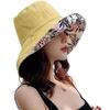 Wide Brim Cotton Summer Hat Women Packable Reversible Floral Bucket Hat UV Sun Protection Wide Brim Summer Beach Cap Double Sided Floppy Sun Hats