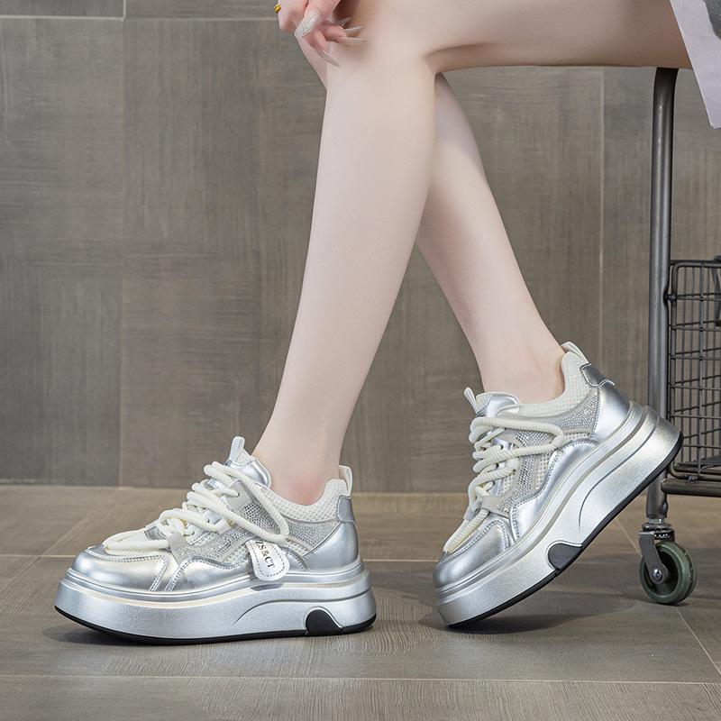 9981 кожаные высокие кроссовки детские новые универсальные весенне-осенние на платформе спортивные и повседневные туфли