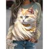Autumn Sweatshirts Animal Cats 3D Print Hoodies Women Fashion Streetwear Long Sleeve Pullovers Tops Y2k Hoodie Woman Clothing