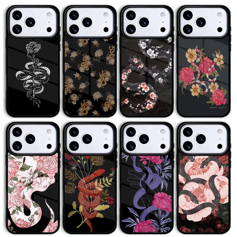 Snake Flower Phone Case For Apple iPhone 17 air 16 Pro Max 15 Pro Max 14 13 12 11 Mini Back Cover