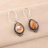 Natural Orange Copper Turquoise Gemstone 925 Solid Silver Jewelry Earrings 1.6" EE-164-46