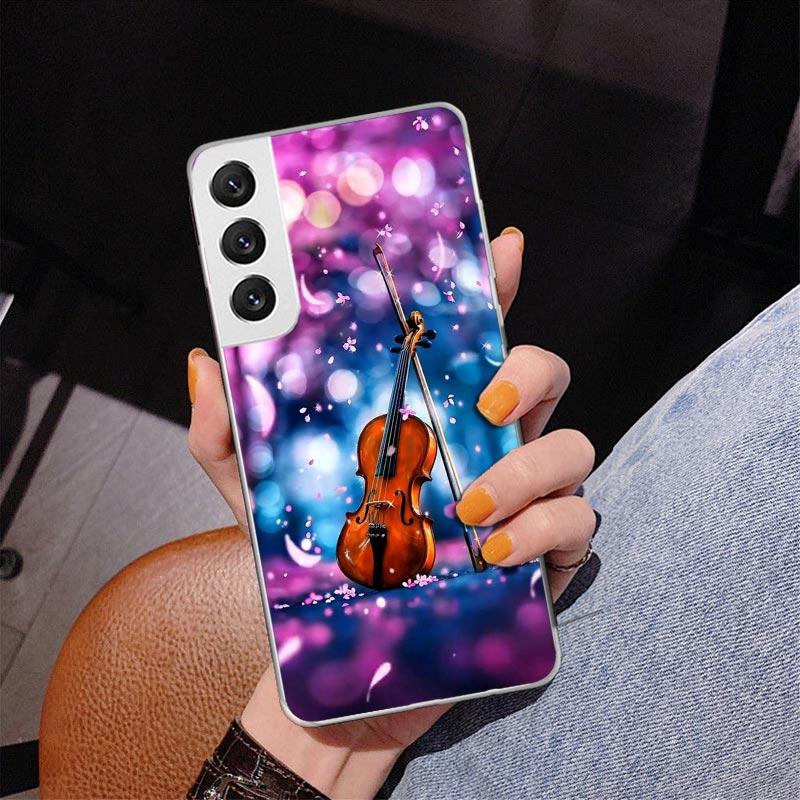 Чехол для телефона Samsung Galaxy с рисунком скрипки и нот S26 S25 Edge S23 S24 Ultra S22 Plus S21 S20 FE Уникальная крышка Мягкий чехол Galaxy S25 S23