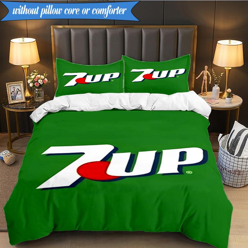3PCS Refreshing 7-up On A Hot Day Bedding Set 2D Printing (Includes 1 Duvet Cover + 2 Pillowcases Coreless), Bedroom decor,Fan gift
