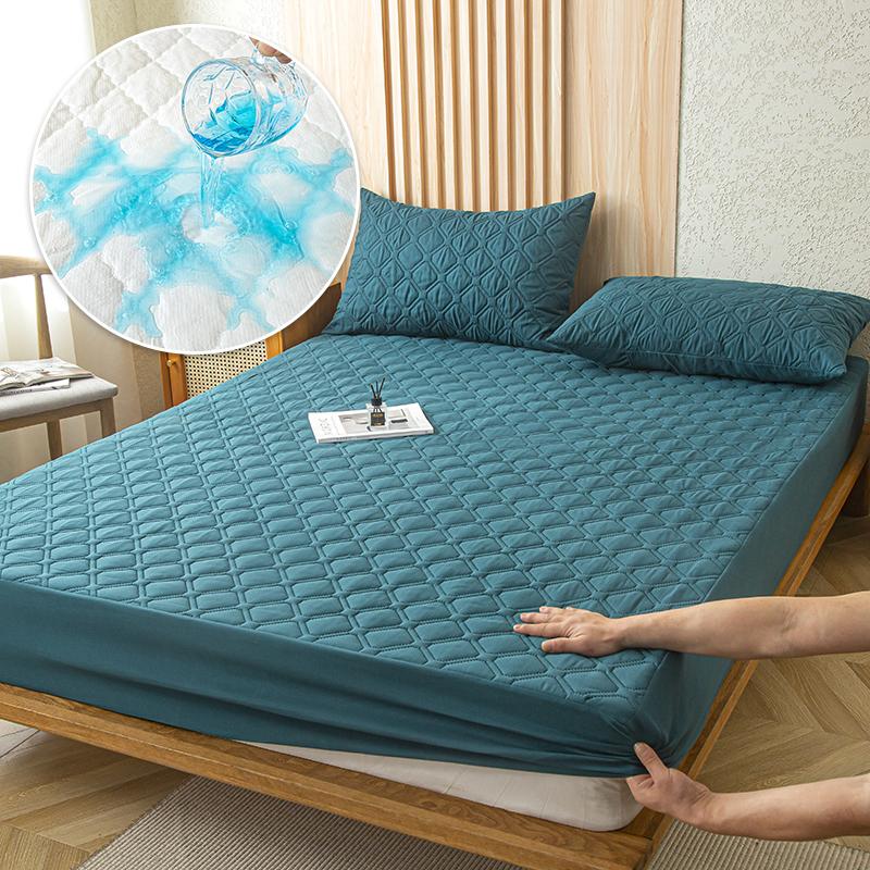 Waterproof Cotton Fitted Bed Sheet Anti-mite Mattress Protector Soft Breathable Mattress Cover Queen Fitted Sheet 140/160*200cm