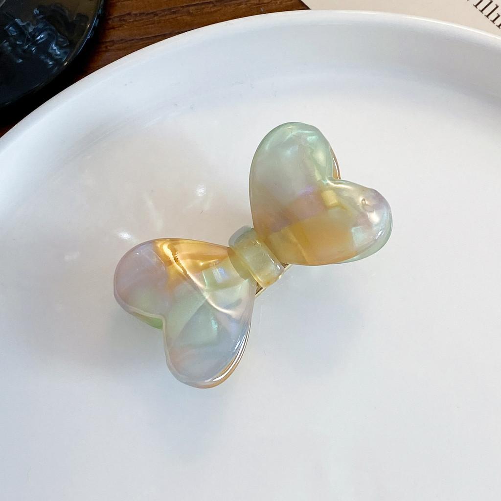 Очаровательная разноцветная заколка для волос с бантом в виде сердца для женщин Стильные и универсальные аксессуары