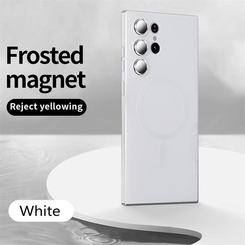 Матовые чехлы для телефонов с магнитной беспроводной зарядкой Magsafe для Samsung S25 S24 S22 S23 Ultra S24 S25 Plus Ударопрочный чехол