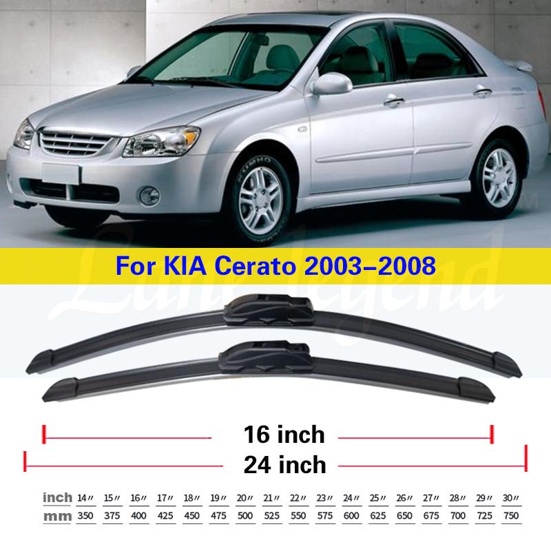 Wiper Front Wiper Blades For Kia Cerato 2003-2008 2004 2005 2006 2007 Windshield Windscreen Front Window 24"+16"