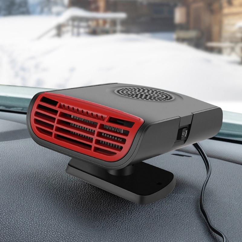 12V Car Defroster Demister Heater Cooling Fan Adhesive Windshield Defogger Car Interior Accessories Angle Adjustable