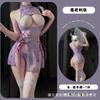 Night Cat Antique Purple Butterfly Sex Underwear Pure Desire Sexy Breast Chinese Temptation Cheongsam Straps Uniform Set