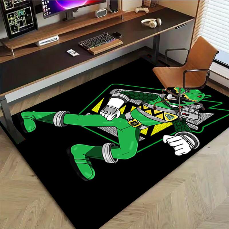 Green Ranger Power Carpet For Playroom Bedroom Living Room Sofa Home Decorkids Game Area Rug Nonslip Floor Mat