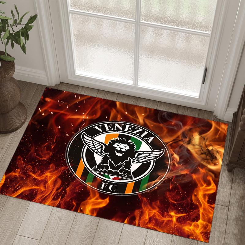 Venezia FC Football Design Crystal Velvet Carpet Cozy Non?Slip Printed Rug For Bedroom Living Room Entrance