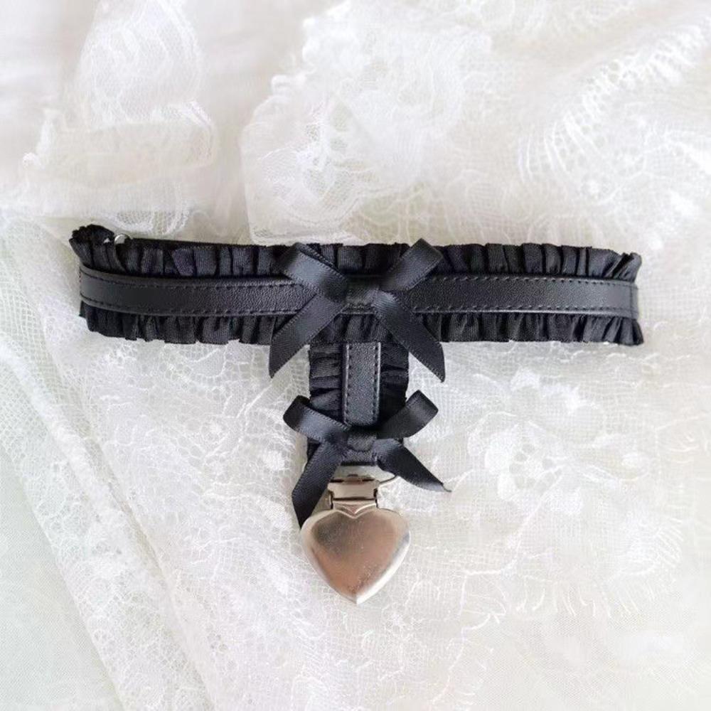 Эластичная лента Петли для ног с изгибом Подвеска в виде сердца Кружевная эластичная цепочка на бедро Кольца для ног в стиле Лолита Лето