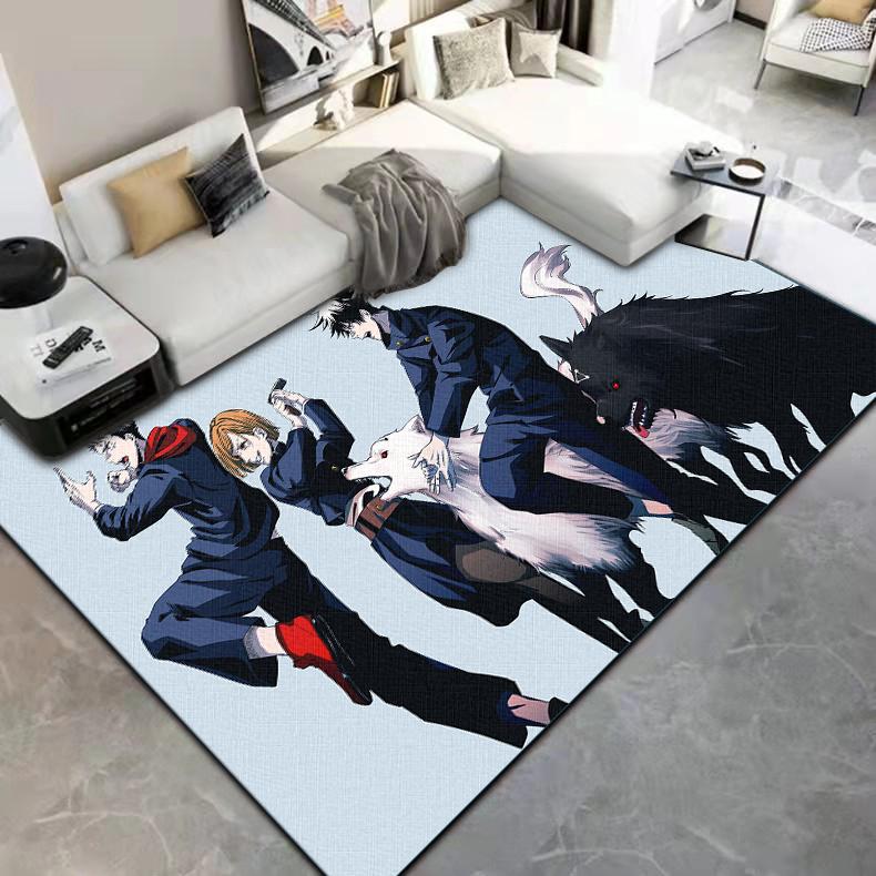 Jujutsu Kaisen 3D ковер с рисунком аниме для гостиной, спальни, напольный коврик для кухни, нескользящий матовый коврик, детский коврик для спальни