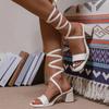 Fashion Women's Sandals 2024 New Quality Ankle Strap Outdoor Party Summer Sexy Sandals Fashion Open Toe Square Root Roman Women's Shoes
