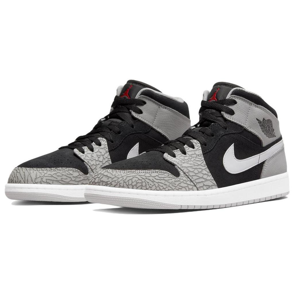 Мужские кроссовки Air Jordan 1 Mid SE Elephant Toe серые, черные, белые DM1200-016