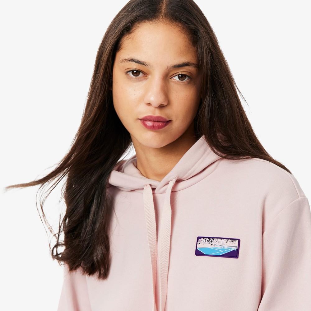 [Lacoste] Women's Tennis Court Patch Hooded Sweatshirt SF6189-55NADY