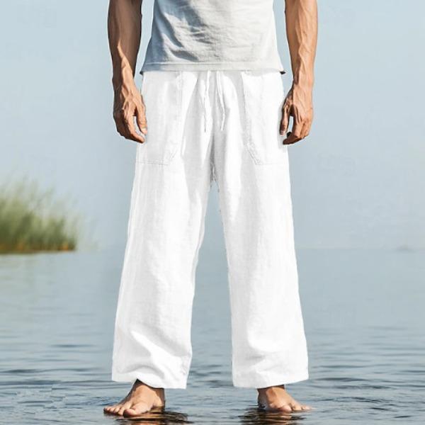 Cross-border New Hawaiian Autumn Pants, Loose Pants, Beach Pants, Drawstring Front Pocket, Straight Tube.