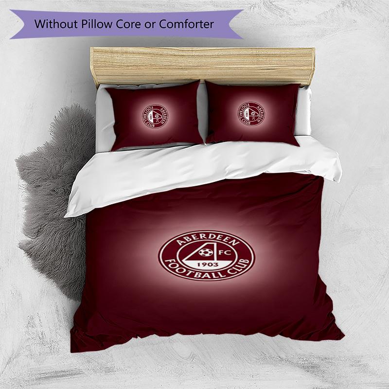 Aberdeen FC Printed 3PCS Bedding Set Breathable Duvet Cover with Pillowcases Decorative Bed Linen for Bedroom Home
