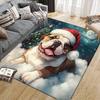 Christmas dog Home Sofa Decoration for Living Room & Bedroom, Non‑Slip Play Flannel Floor Mat for Game Room
