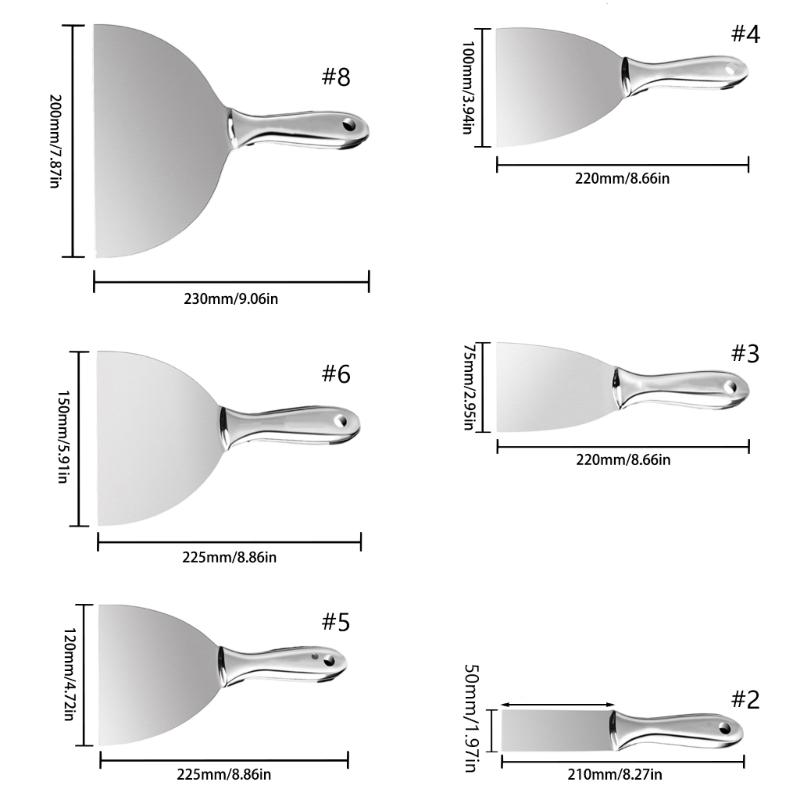 Шпатель с плоским лезвием из нержавеющей стали для заделки швов, идеально подходит для работ по сглаживанию стен и пола, шпатель