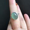 Дизайнерское оригинальное новое инкрустированное натуральное халцедоновое овальное отверстие регулируемое кольцо простое темпераментное женское украшение