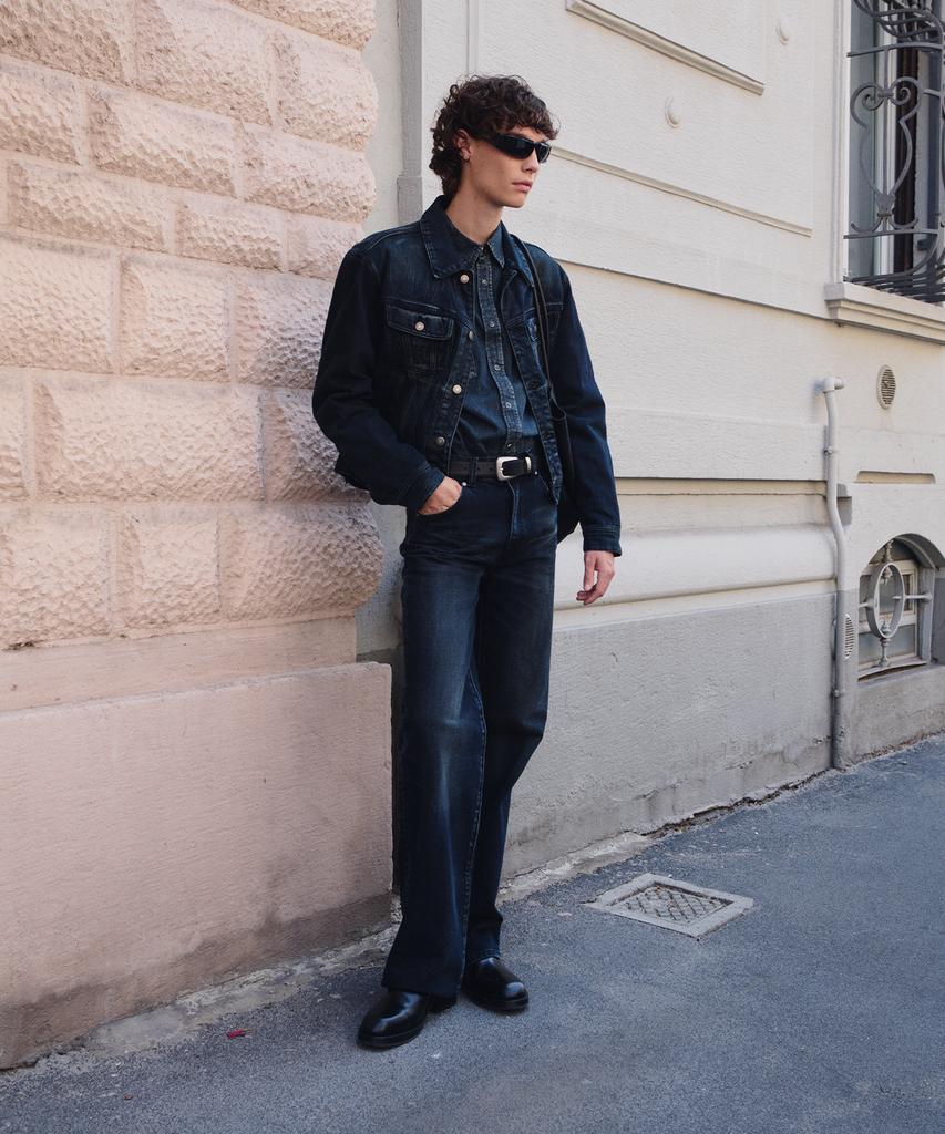 Lmood Bourbon Denim Trucker Jacket Midnight Blue