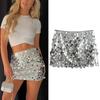 Women's Sequin Skirt High Waist Sparkly Bodycon Mini Skirt Glitter Stretchy Short Party Night Out Skirts