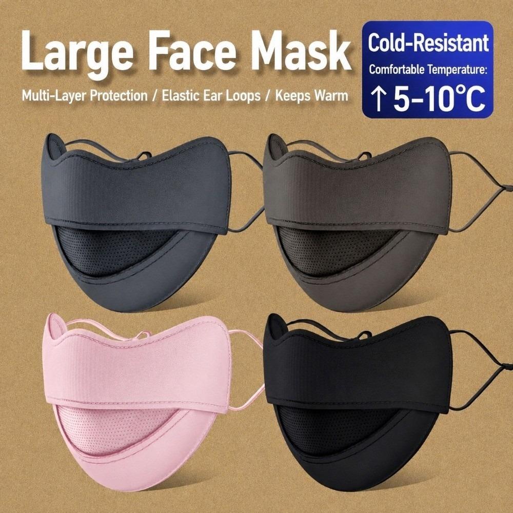 Thermal Fleece Warm Face Cover Adjustable Ear Loops Windproof Cycling Face Mask Cycling/Running