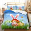 Easter Duvet Cover Set KingQueen Size Colorful Easter Eggs Nest Bunnies Theme Bedding Set Kids Boys Girls Polyester Quilt Cover