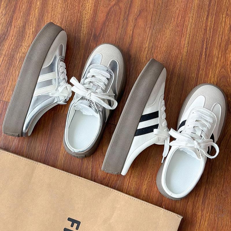 Half Slippers Women's Spring and Summer Outer Wear 2025 New Super Fire Thick-soled Bag Head Slippers Lazy One-pedal Shoes Half-tray Shoes