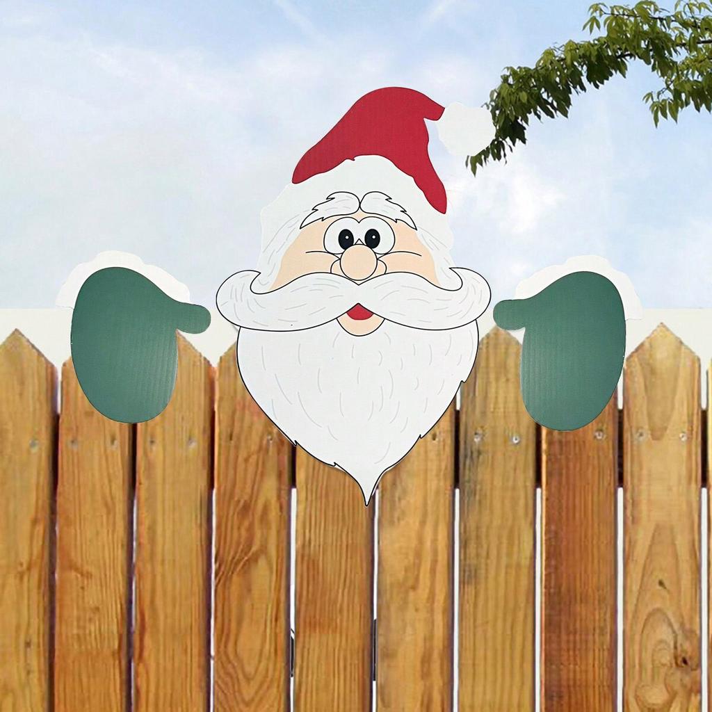 1pc Yard Insert Outdoor Fence Outdoor Sign Christmas Decor Holiday Lawn Decor Christmas Sign Christmas Outdoor Decorations Fence