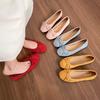 Source Factory~ 2025 New Spring and Autumn French Flat-soled Single Shoes Women's Bow Suede One-pedal Doudou Shoes