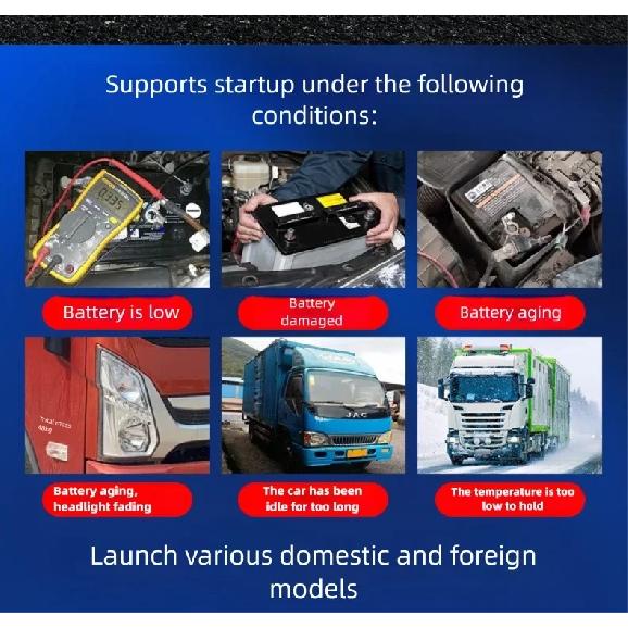 56000mAh Heavy Duty 12V/24V Car Jump Starter with 4000A Peak Current Booster Power Bank Jumpstarter for Truck Battery