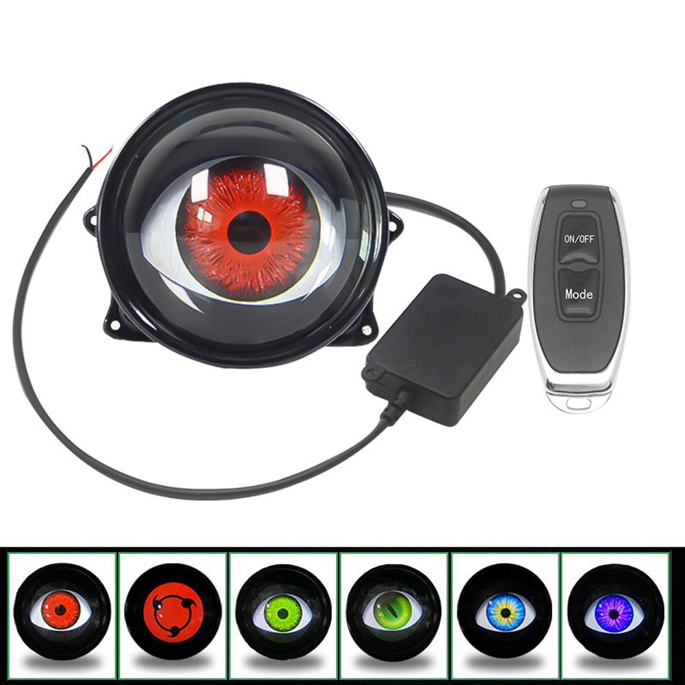 3 Inch Car Devil Eyes Lens Lights 12-36V Demon Red Eye Dynamic Headlight Assembly With Remote Control Auto Retrofit Accessorie