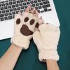 Yousheng Women Cat Paw Gloves Cute Fuzzy Warm Half Finger Gloves Winter Plush Animal Paw Gloves for Girls Teens Cosplay Costume Parties Daily Wear