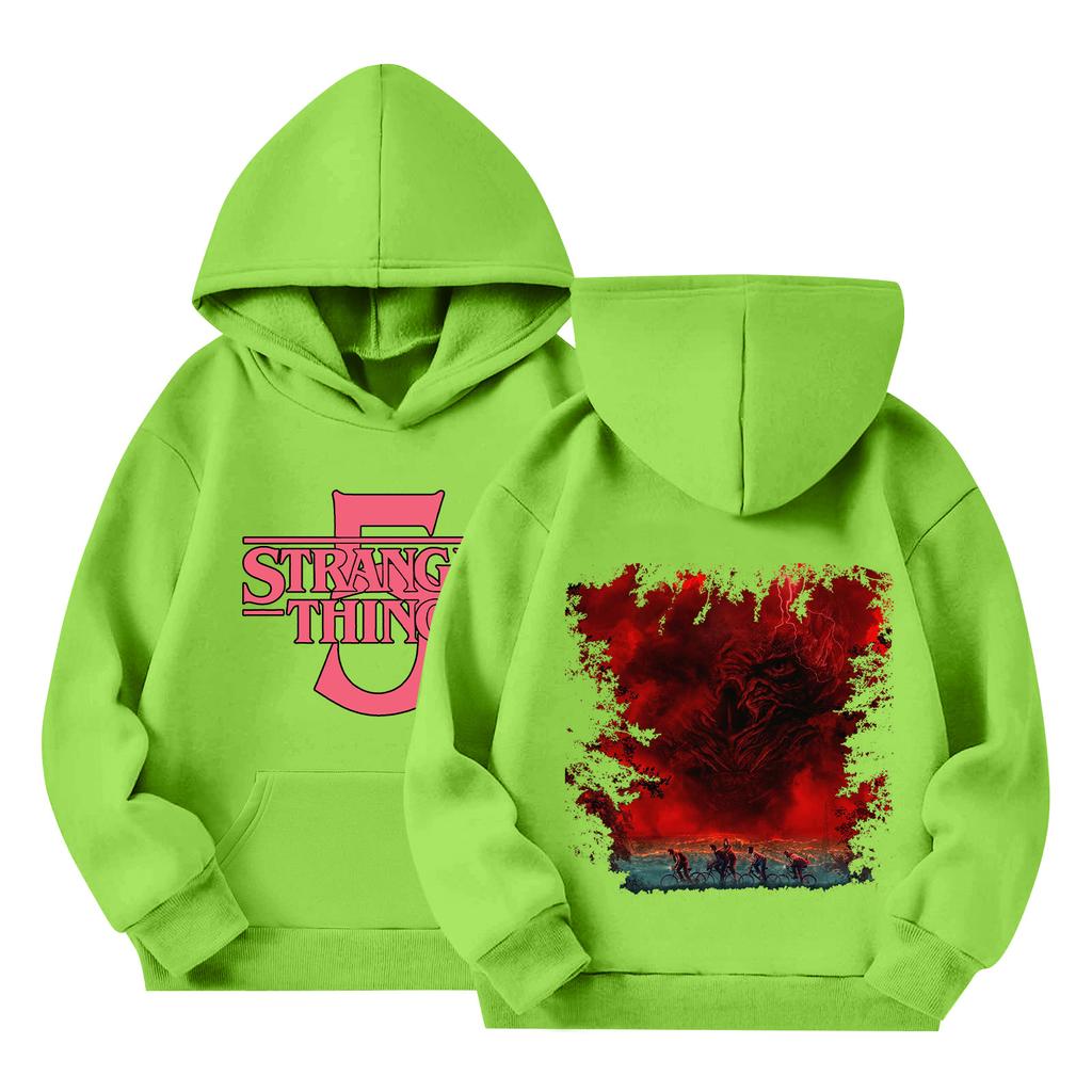 Детский пуловер с длинным рукавом, свободного кроя, с принтом букв, капюшоном на шнурке