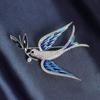 Blue Swallow High-End Brooch Female Exquisite Anti-Light Pin Personalized Enamel Corsage Versatile Suit Accessories