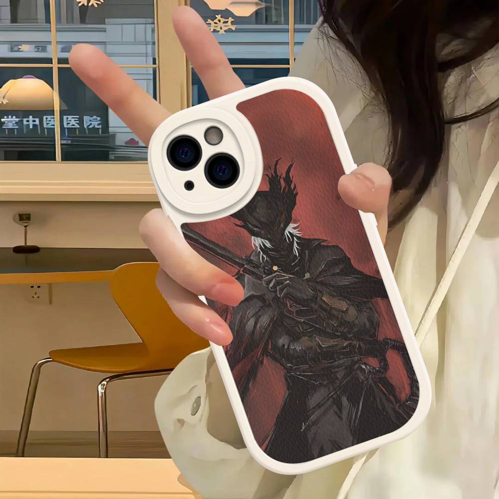 Кожаный чехол для телефона Dark Hunter B-Bloodborne Game для IPhone 16 15 14 17 Pro Max 11 12 Mini Plus Мягкий