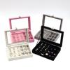 Single-layer Flannel Window-opening Acrylic Jewelry Storage Box, Ring, Earrings, Stud Earrings, Jewelry Finishing and Display Box.