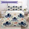 Retro Octopus Pattern Bedding Uilt Set Uilt Cover Pillowcase Home Decoration Birthday Gift (1 * Duvet Cover + 2 * Pillowcase Without Core)