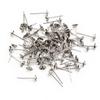 100 Pcs Stainless Steel Pearl Inlaid Ear Stud Raised Bowl Needles