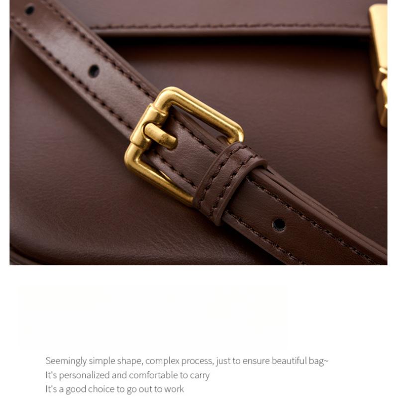 Leather Bag Women's Bag Crossbody Bag Women's Commuter Shoulder Tofu Bag Small Square Bag Cowhide Bag