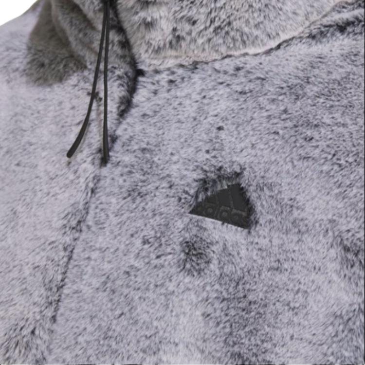 Adidas Танцевальная теплая меховая куртка, удобная спортивная повседневная плюшевая куртка с длинным рукавом, женские куртки черного и пурпурного цветов JJ1081