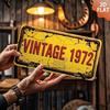 2D Flat - 1pc Vintage 1972 Metal Sign - 6x12 Inch Aluminum Wall Art with Distressed Yellow & Red Design, Perfect for Home, Bar