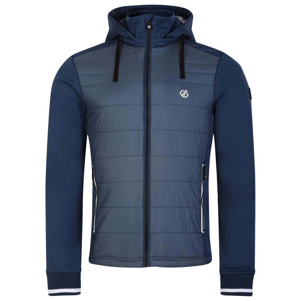 Mens Hooded Padded Full Zip Hybrid Jacket