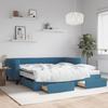 VidaXL Daybed with Trundle and Drawers Blue 100x200 Cm Velvet 3197849