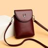 Casual Soft Leather Women's Bag, Fashionable Single-shoulder Crossbody Bag, Soft Leather Mobile Phone Case