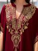 Women's Loose Long Beach Cover-up: Rayon Embroidery Bikini Sunscreen Robe