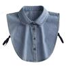 Women Fake Collar with Adjustable Straps Lapel Buttons Closure Detachable Shirt Collar Versatile Decoration